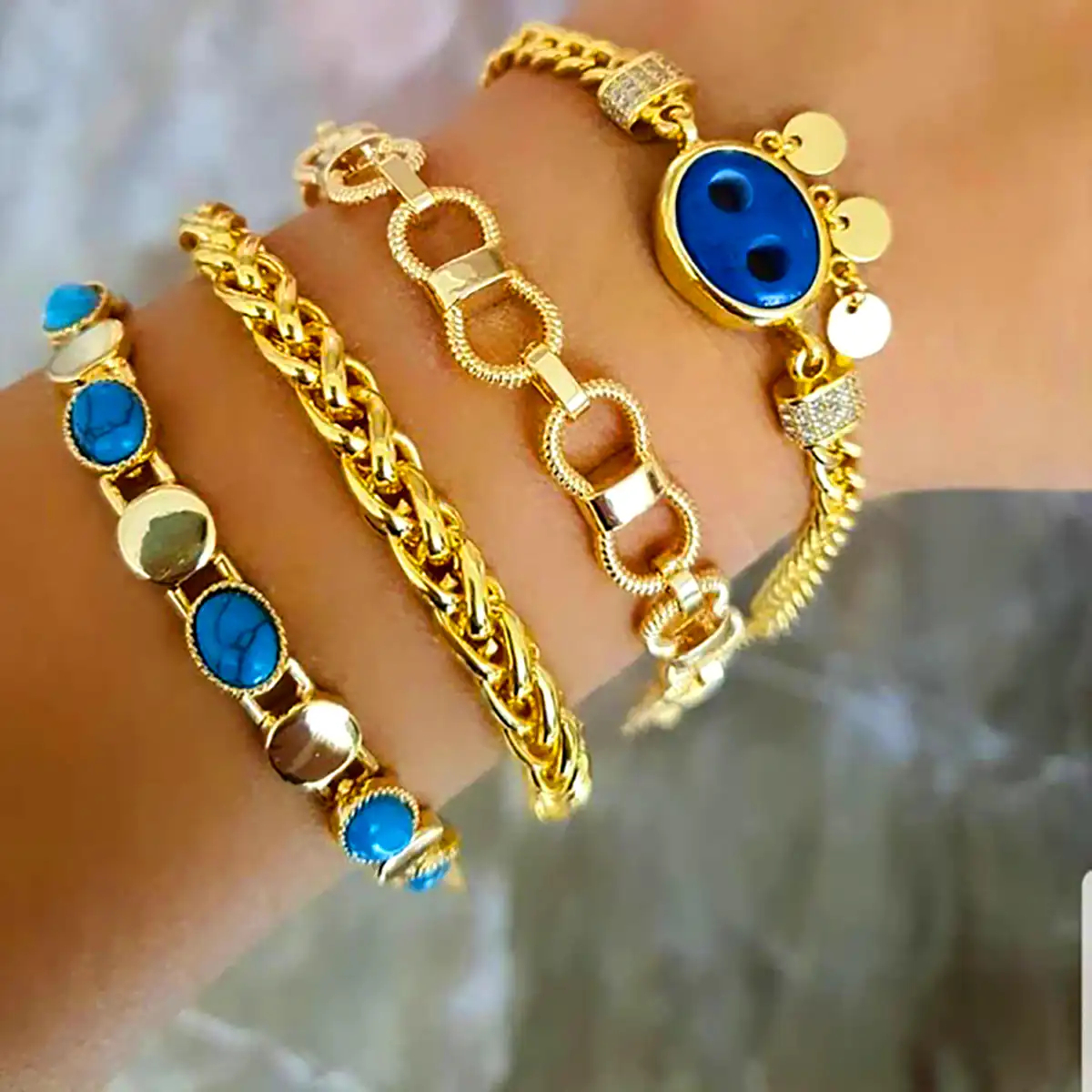 دستبند ست چندتایی طلا 