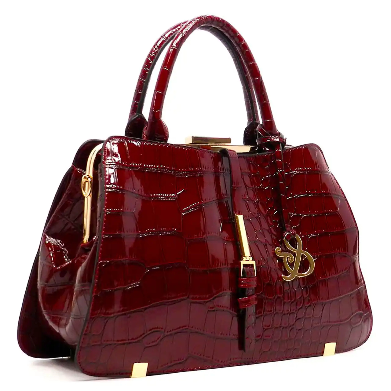 کیف چرمی زرشکی شیک 