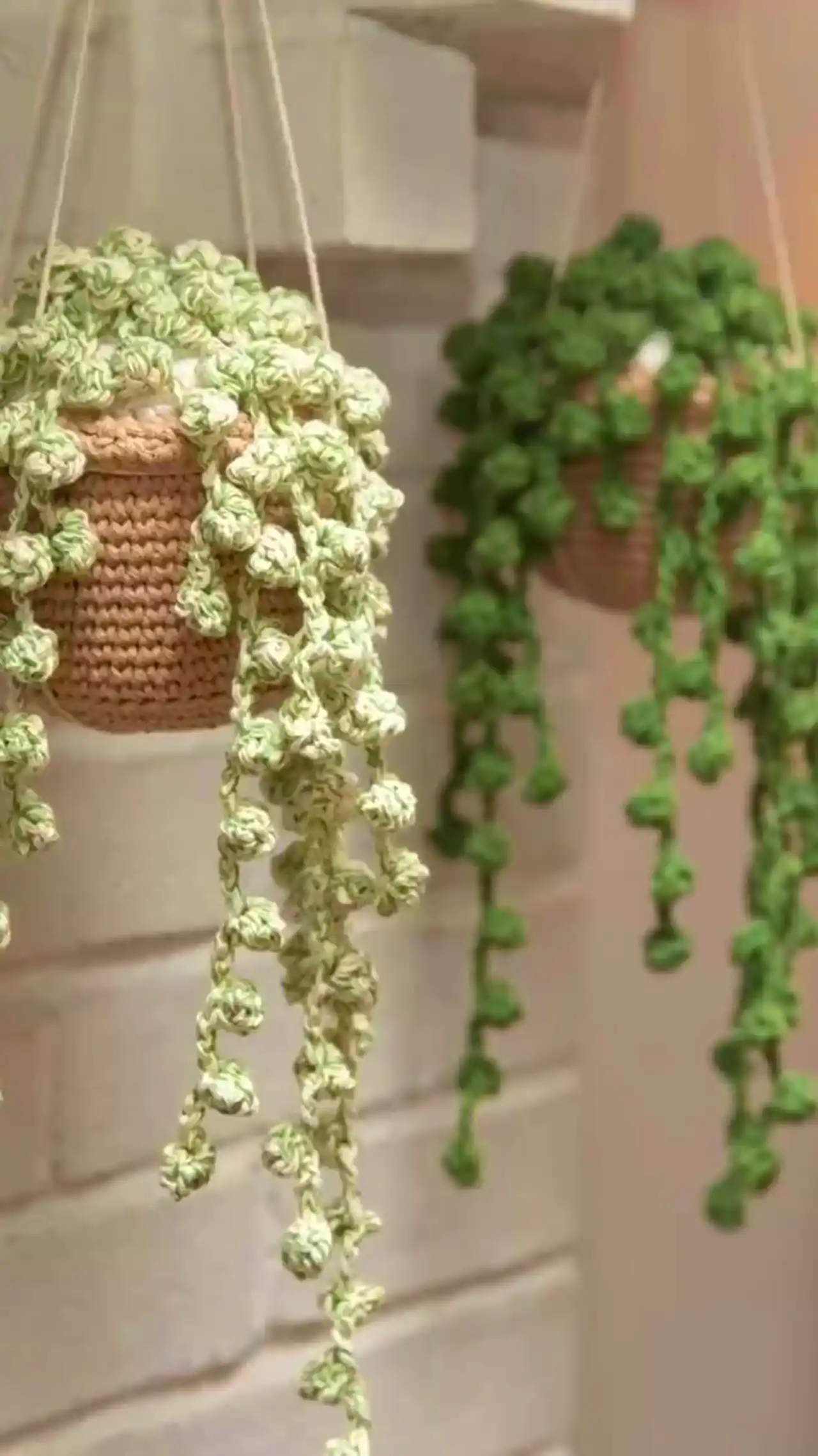 گلدان آویز بافتنی