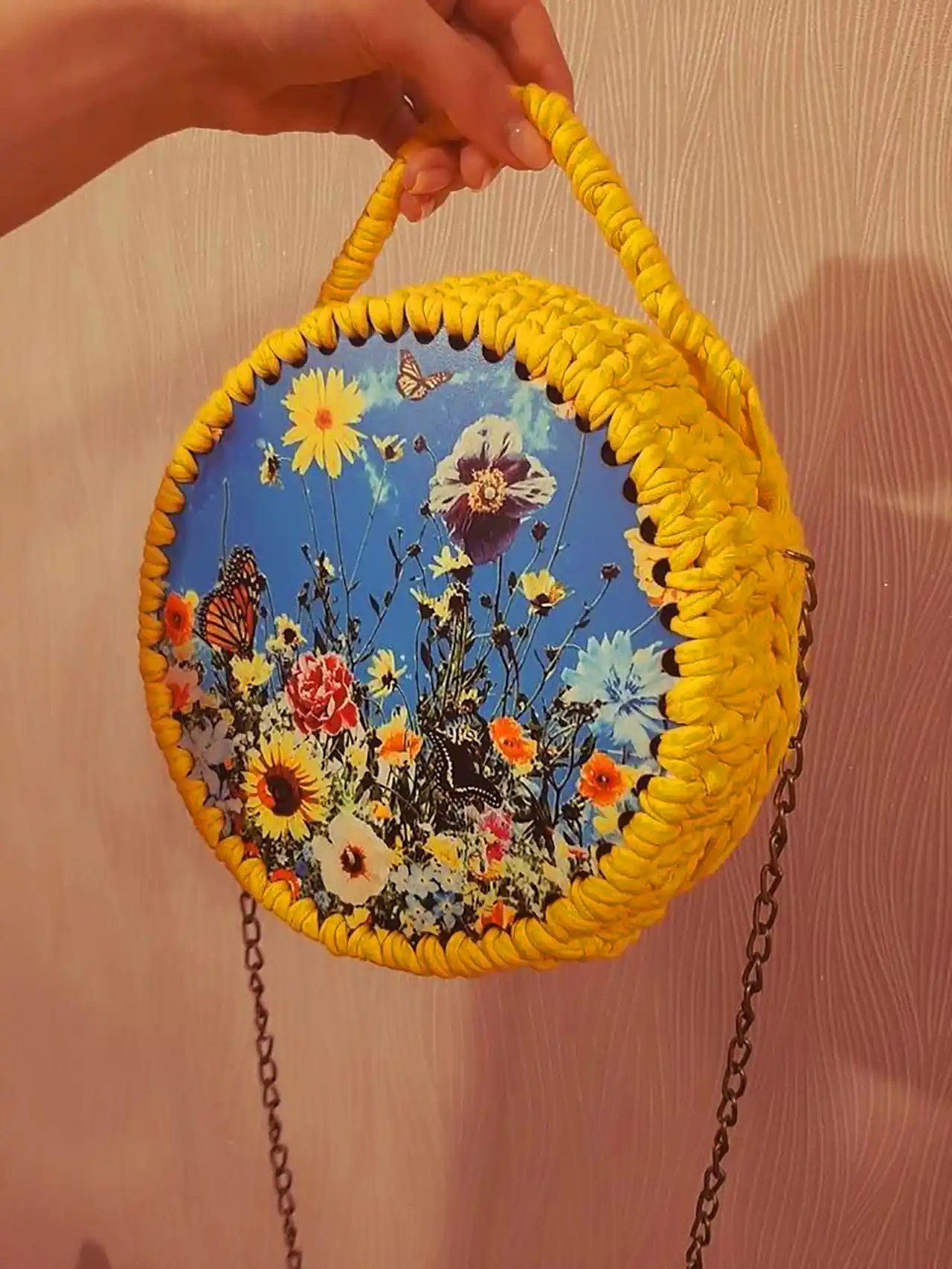 کیف حصیری با گلدوزی شیک