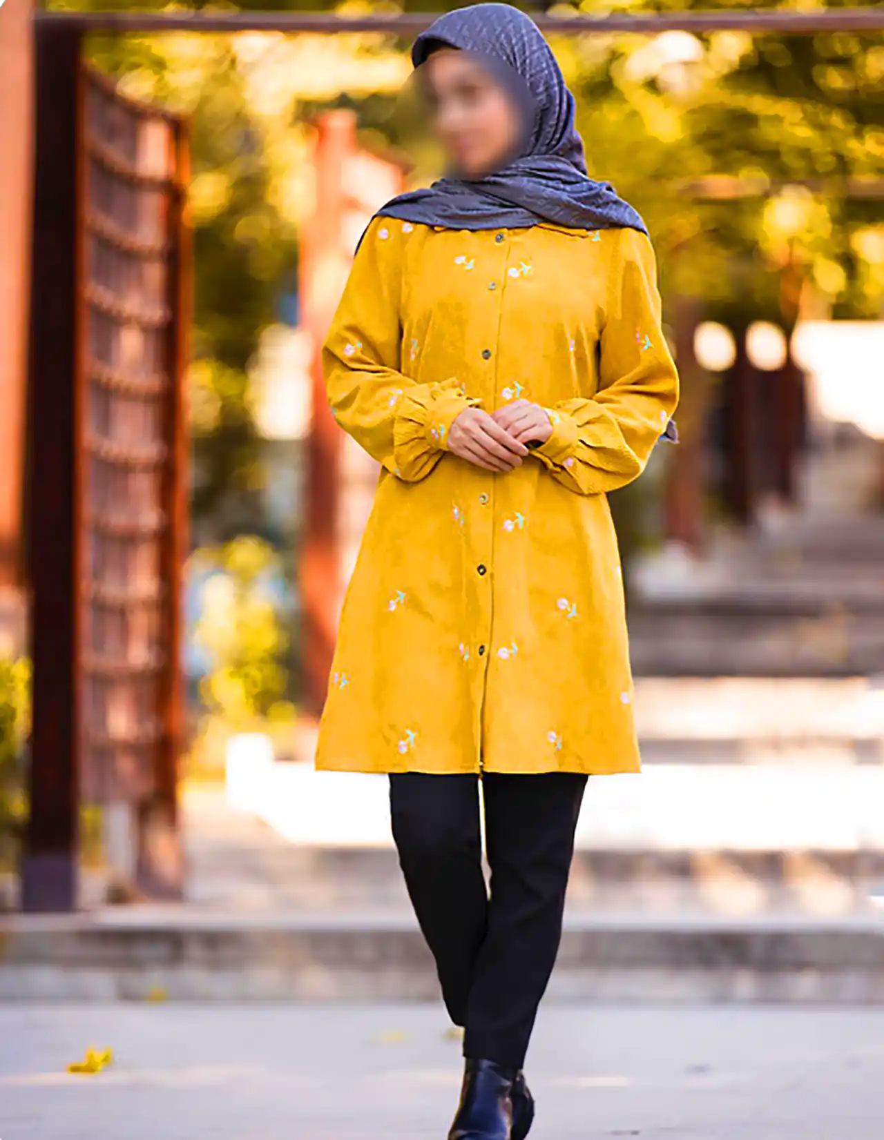 مانتو حجاب با پارچه کرپ