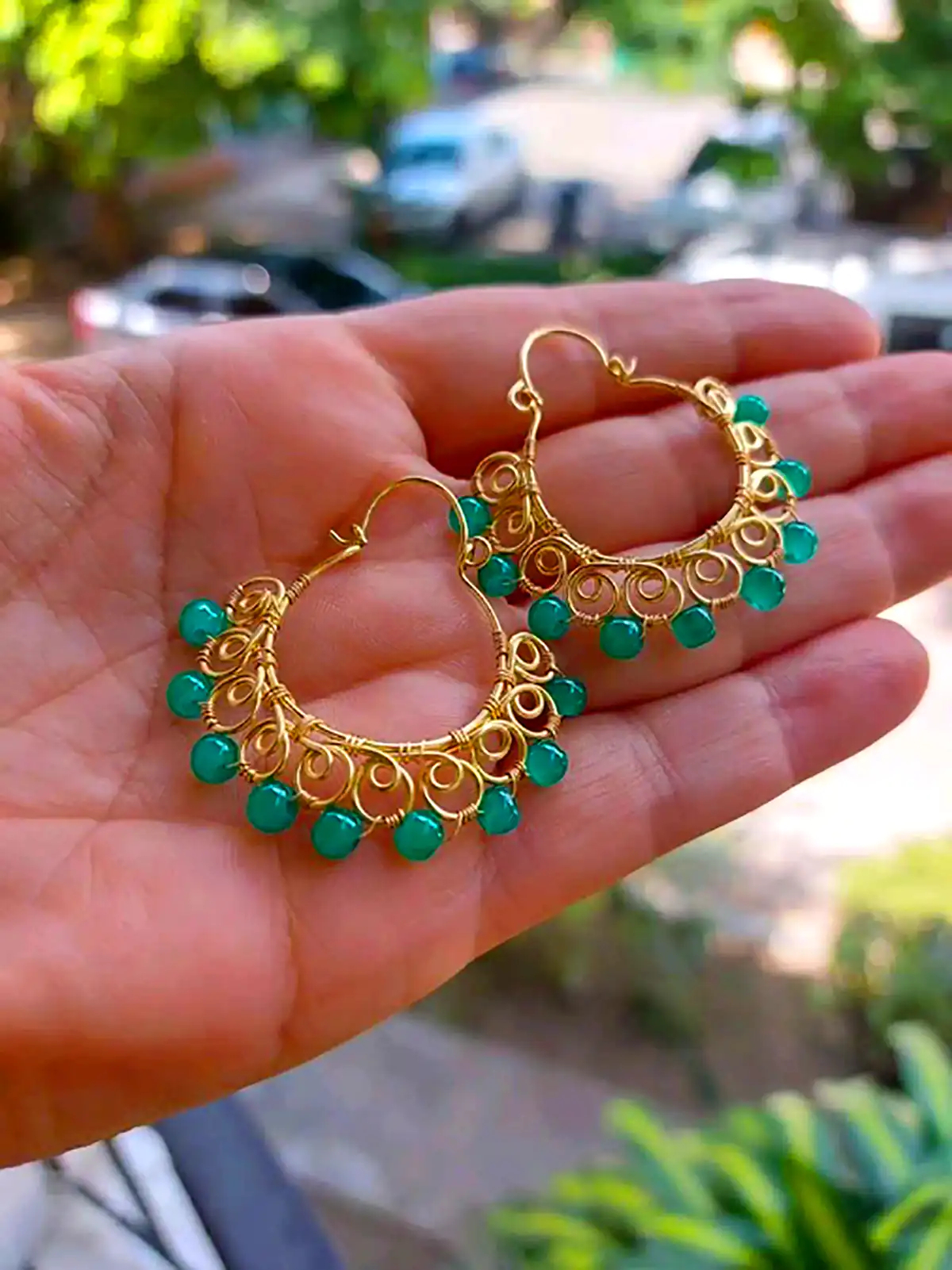 گوشواره آفتاب گل سبز