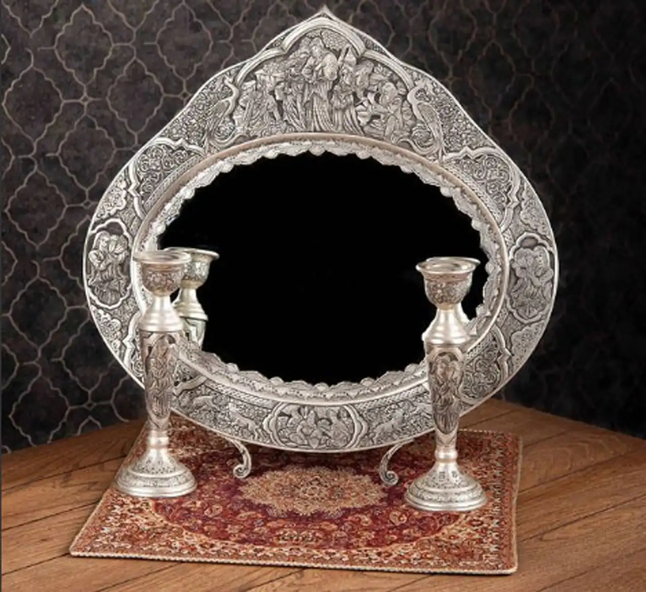 آینه شمعدون نقره شیک + زیباترین و خاص ترین مدل های آینه شمعدون نقره مخصوص عروس خانم ها