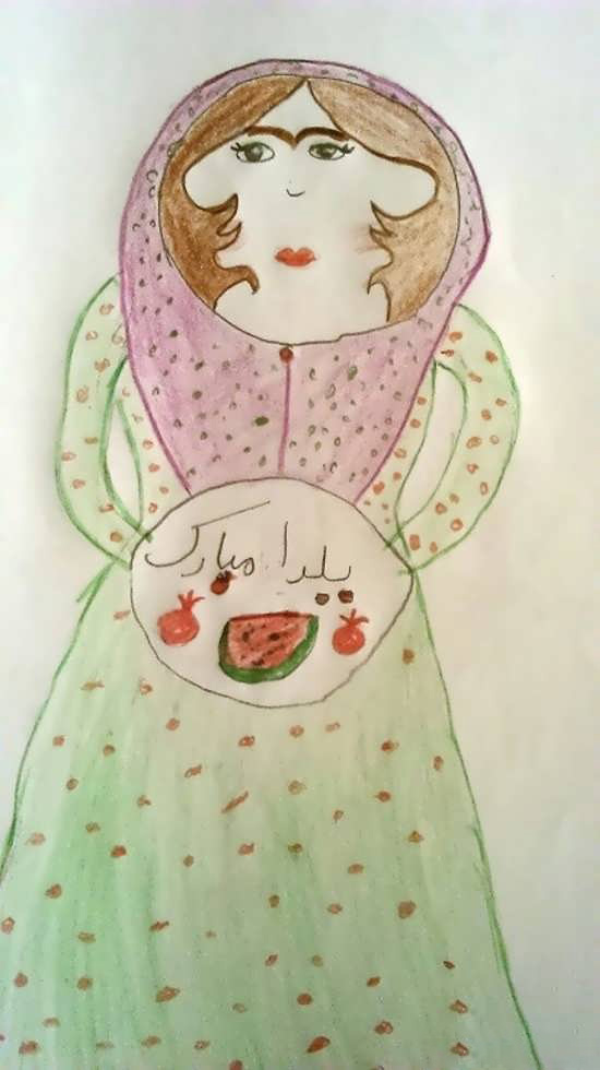 نقاشی کودکانه یلدا