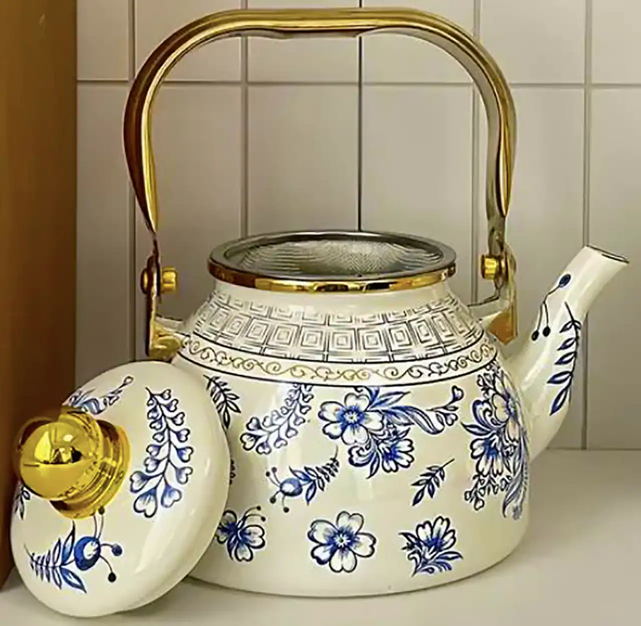 کتری سرامیکی طرح گل