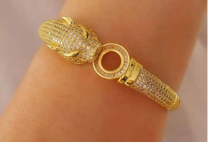 عکس از دستبند طلا طرح اژدها
