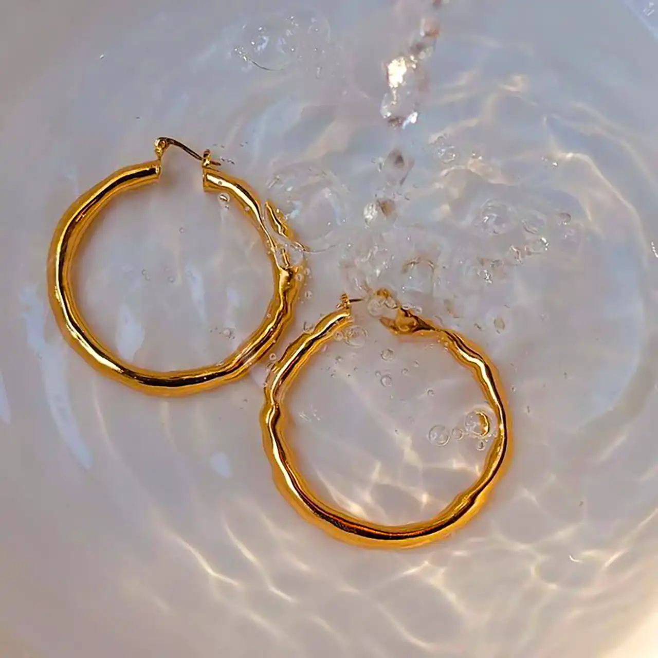 گوشواره حلقه ای کارشده طلا