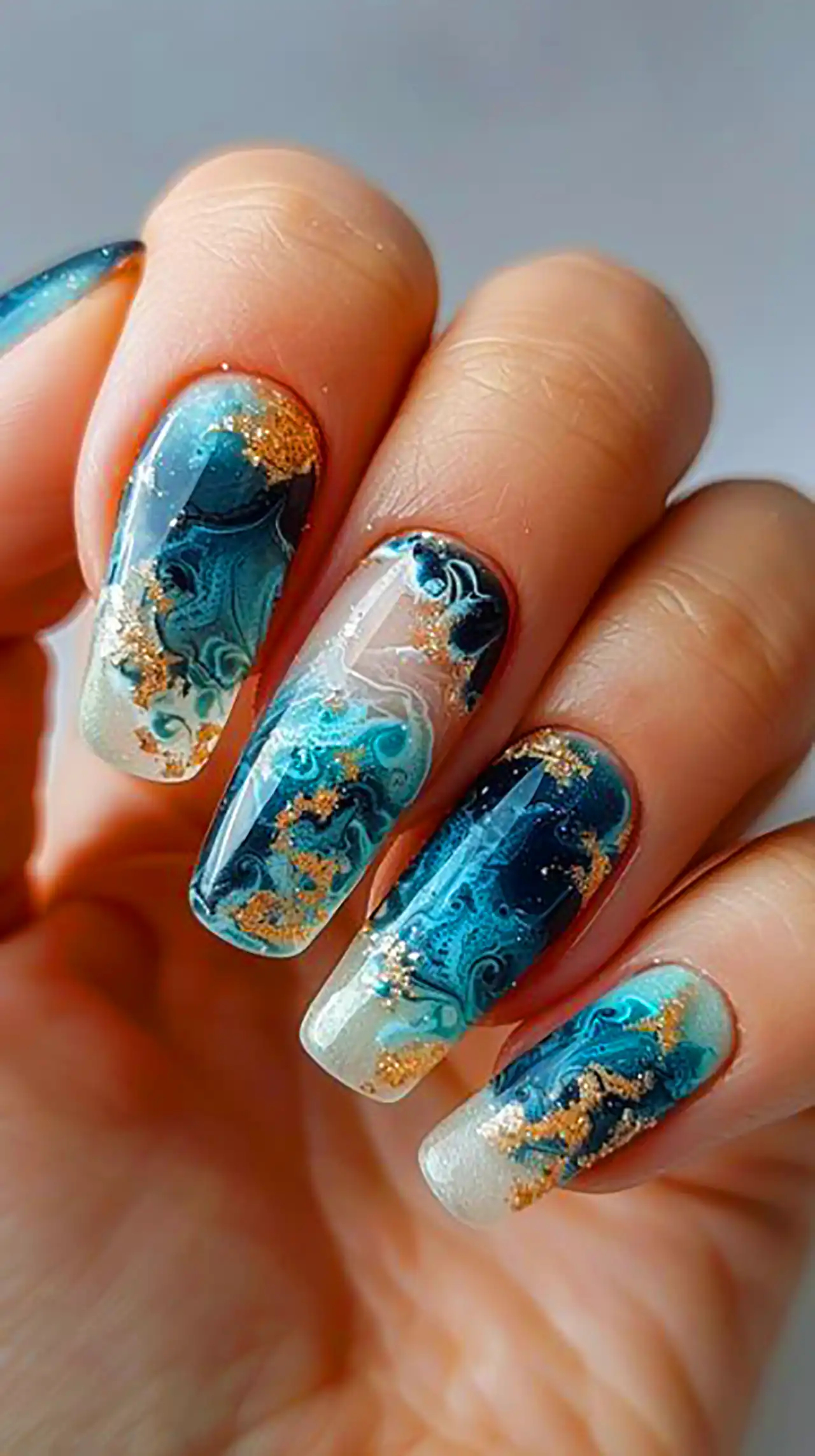 طرح ناخن شیک ماربل 