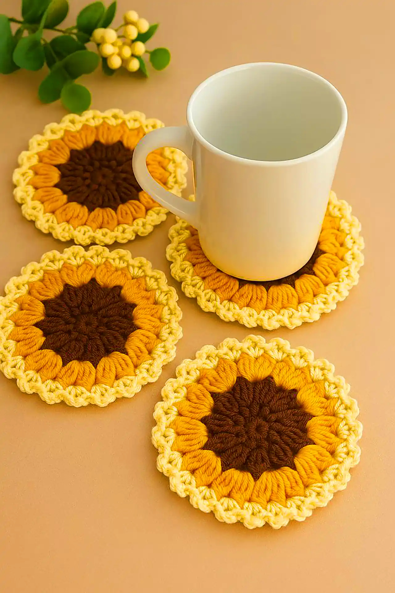 زیرلیوانی بافتنی فانتزی