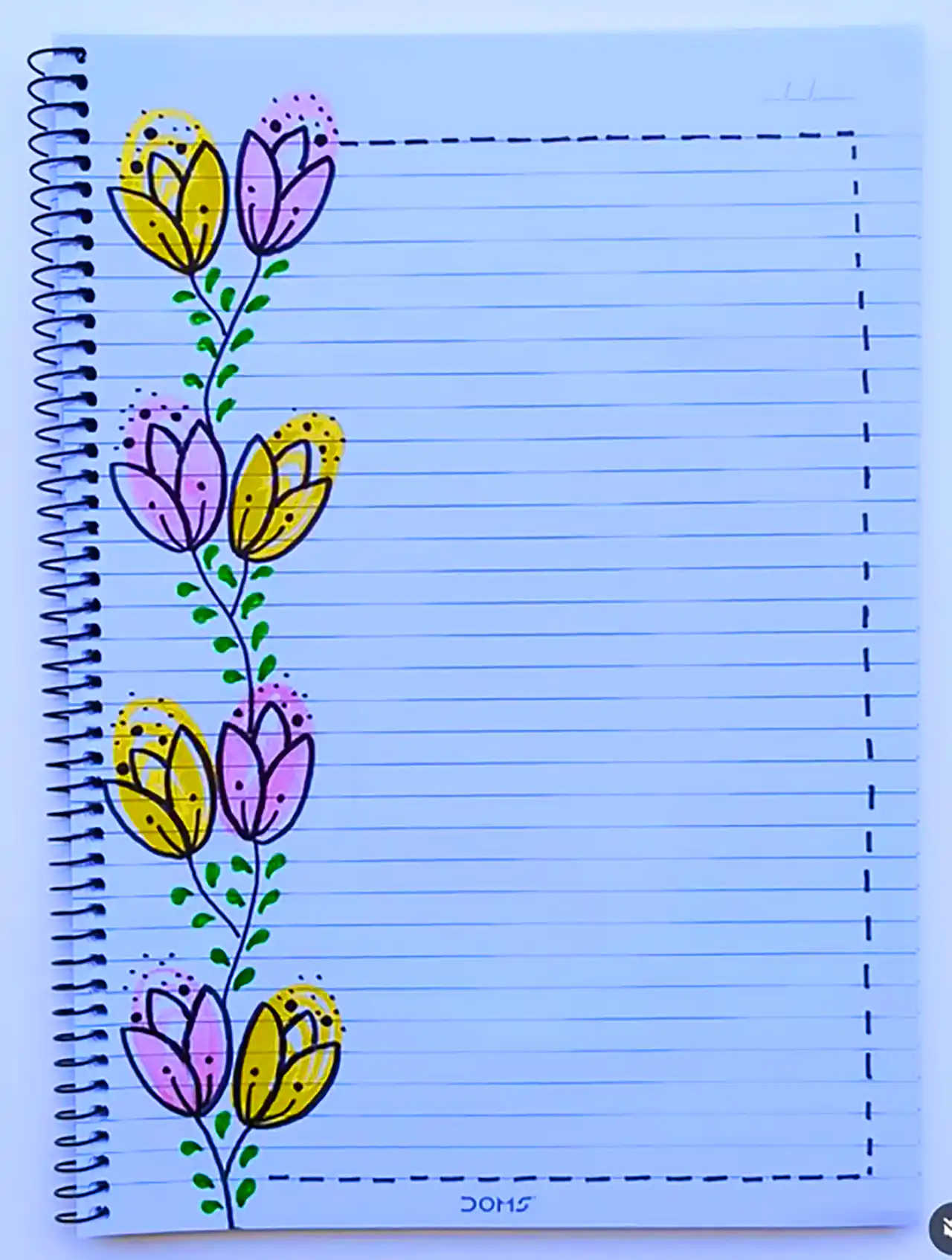 حاشیه رنگی برای دفتر مشق 