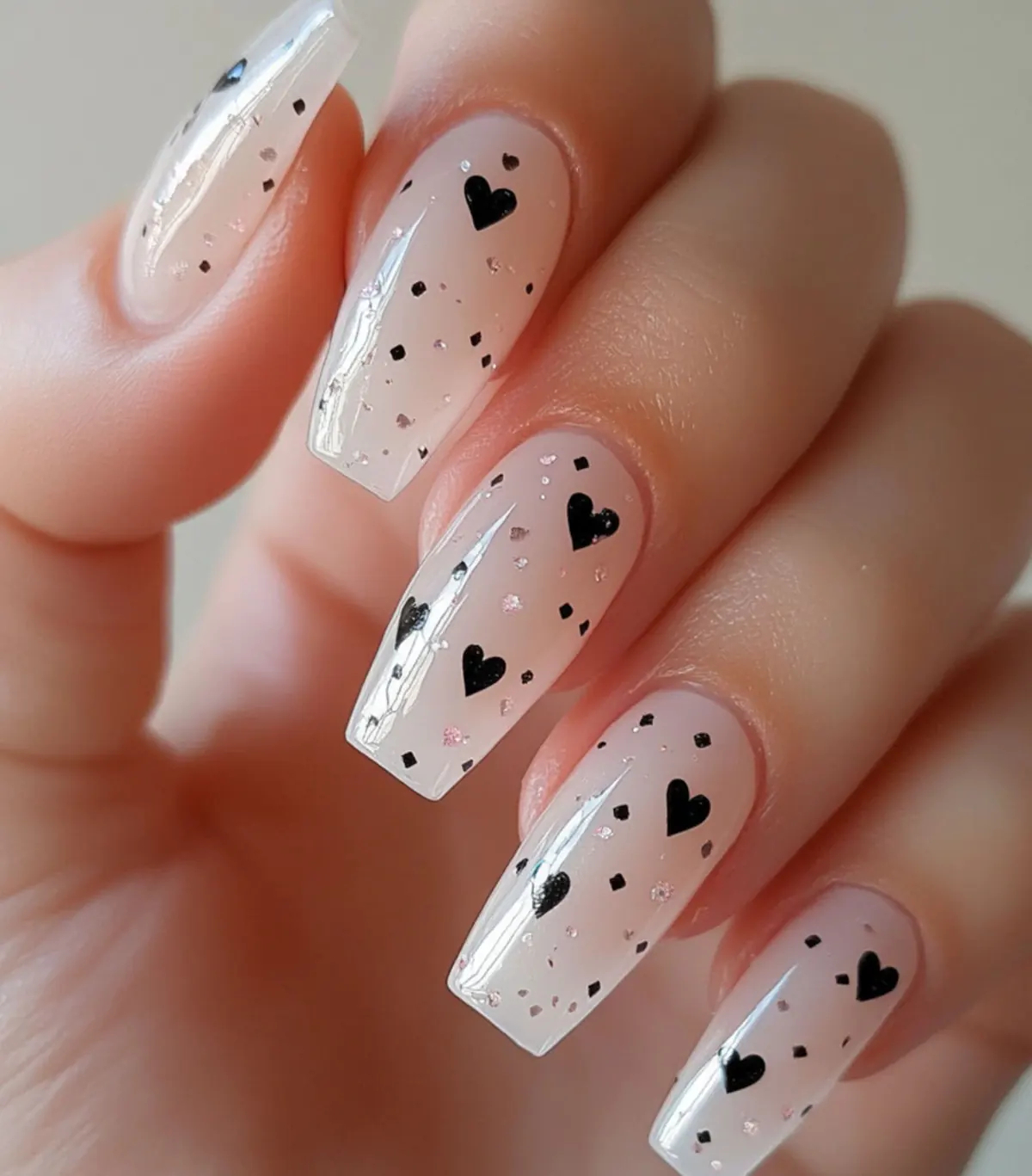 ناخن قلبی دخترانه