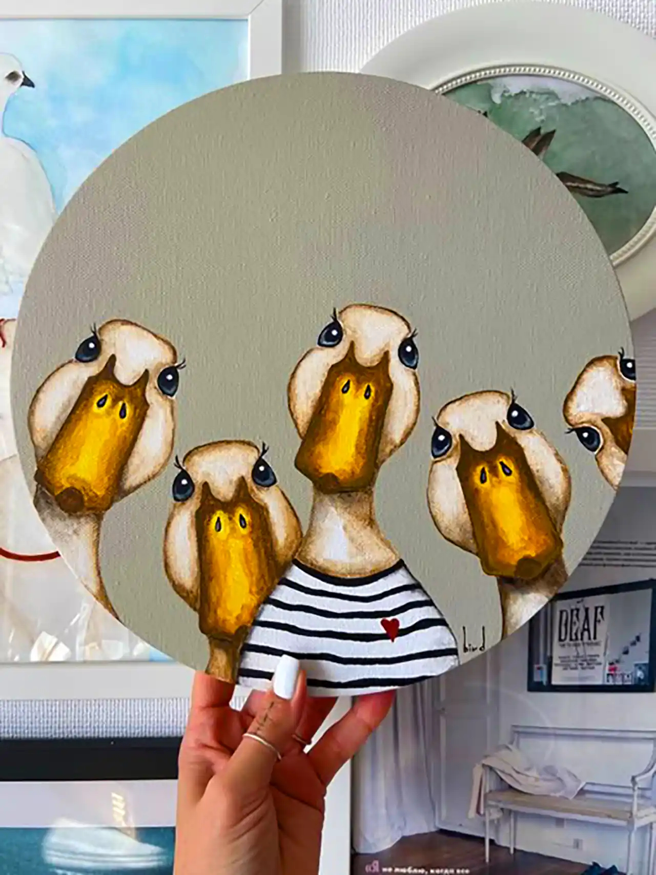 دیوارکوب سفالی اردک های دوست داشتنی