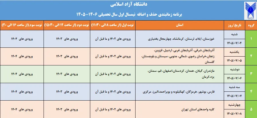آغاز انتخاب واحد تکمیلی دانشگاه آزاد اسلامی از فردا؛ جزئیات و زمانبندی ثبت نام آغاز انتخاب واحد تکمیلی دانشگاه آزاد اسلامی از فردا؛ جزئیات و زمانبندی ثبت نام