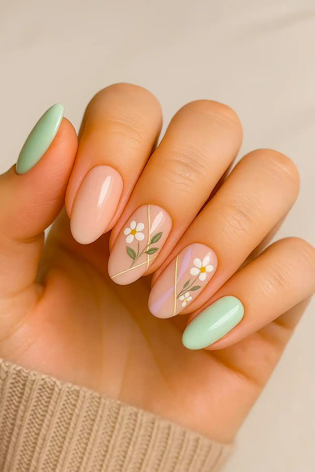 طراحی گل روی ناخن