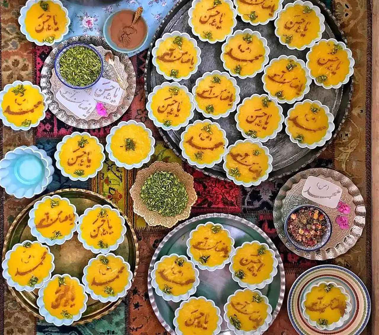 تزیین شله زرد برای ایام فاطمیه + بهترین ایده ها برای تزیین شله زرد برای ایام فاطمیه