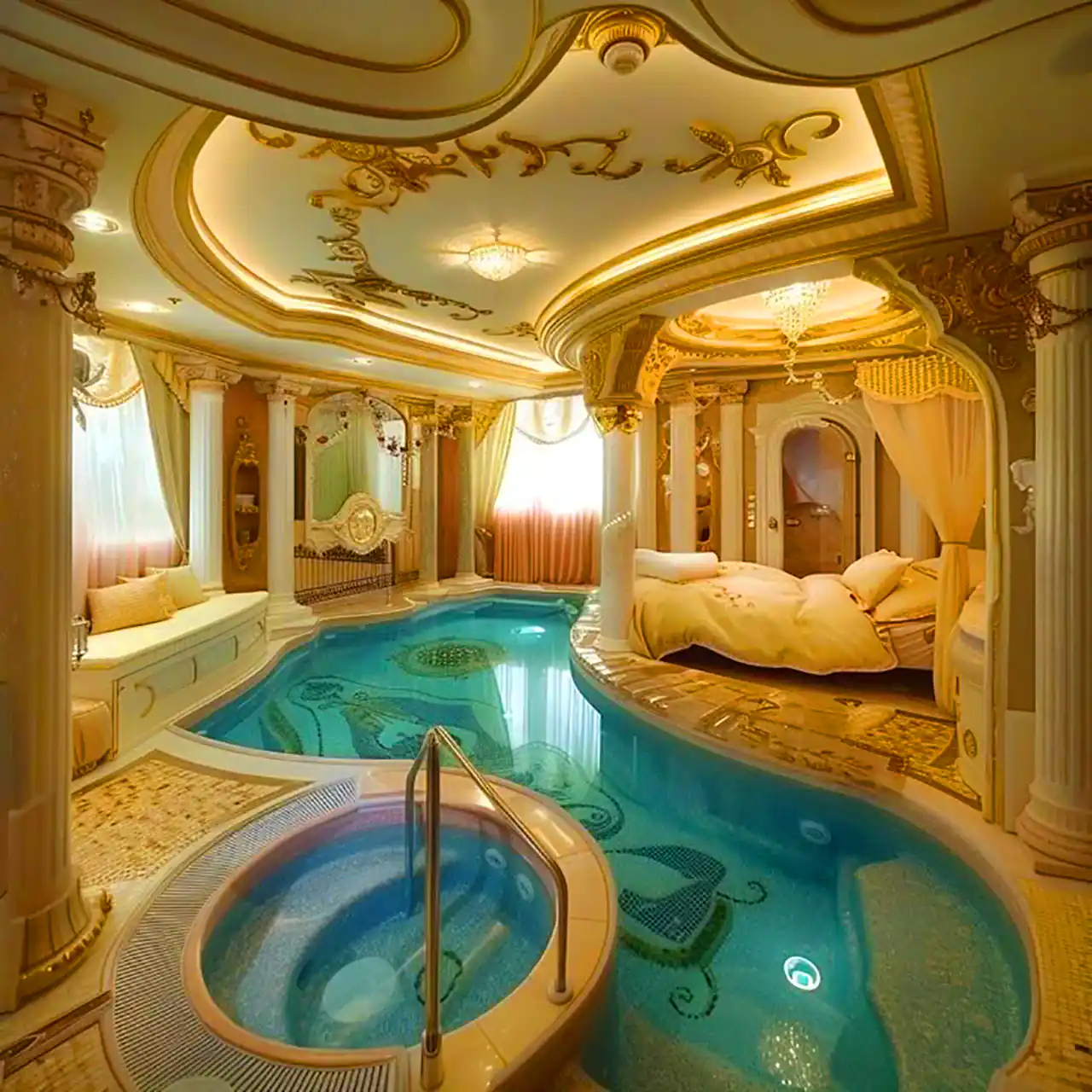 طراحی حمام سلطنتی مرمرین