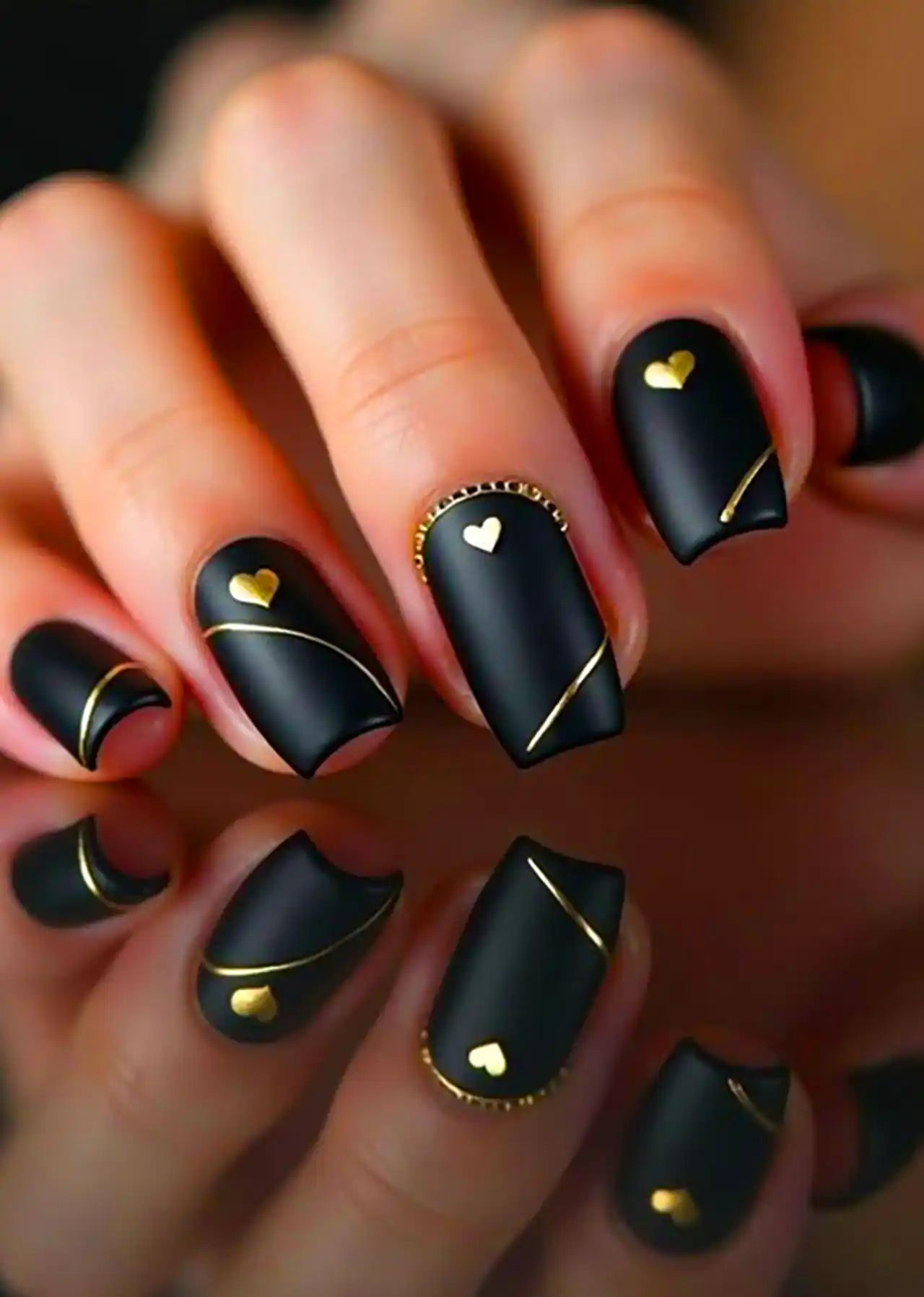 دیزاین ناخن باکلاس مشکی