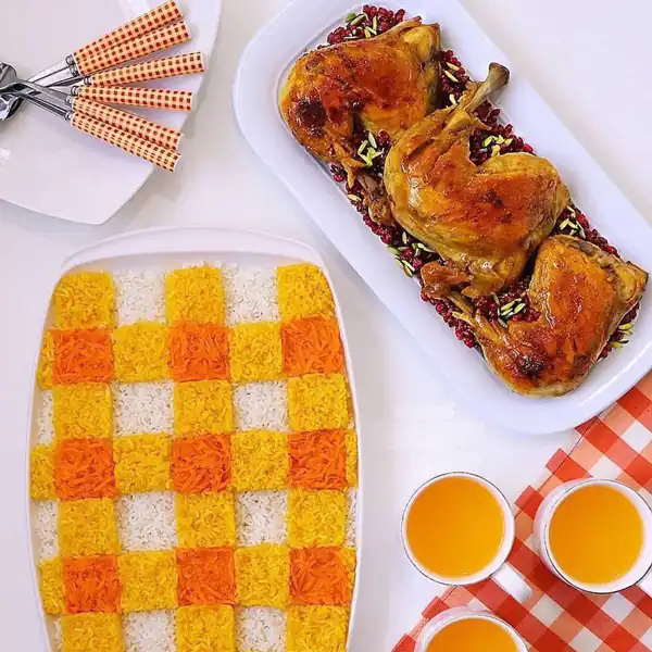 تزیین روی هویج پلو