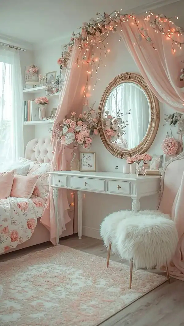 مدل میز آرایش چوبی سفید