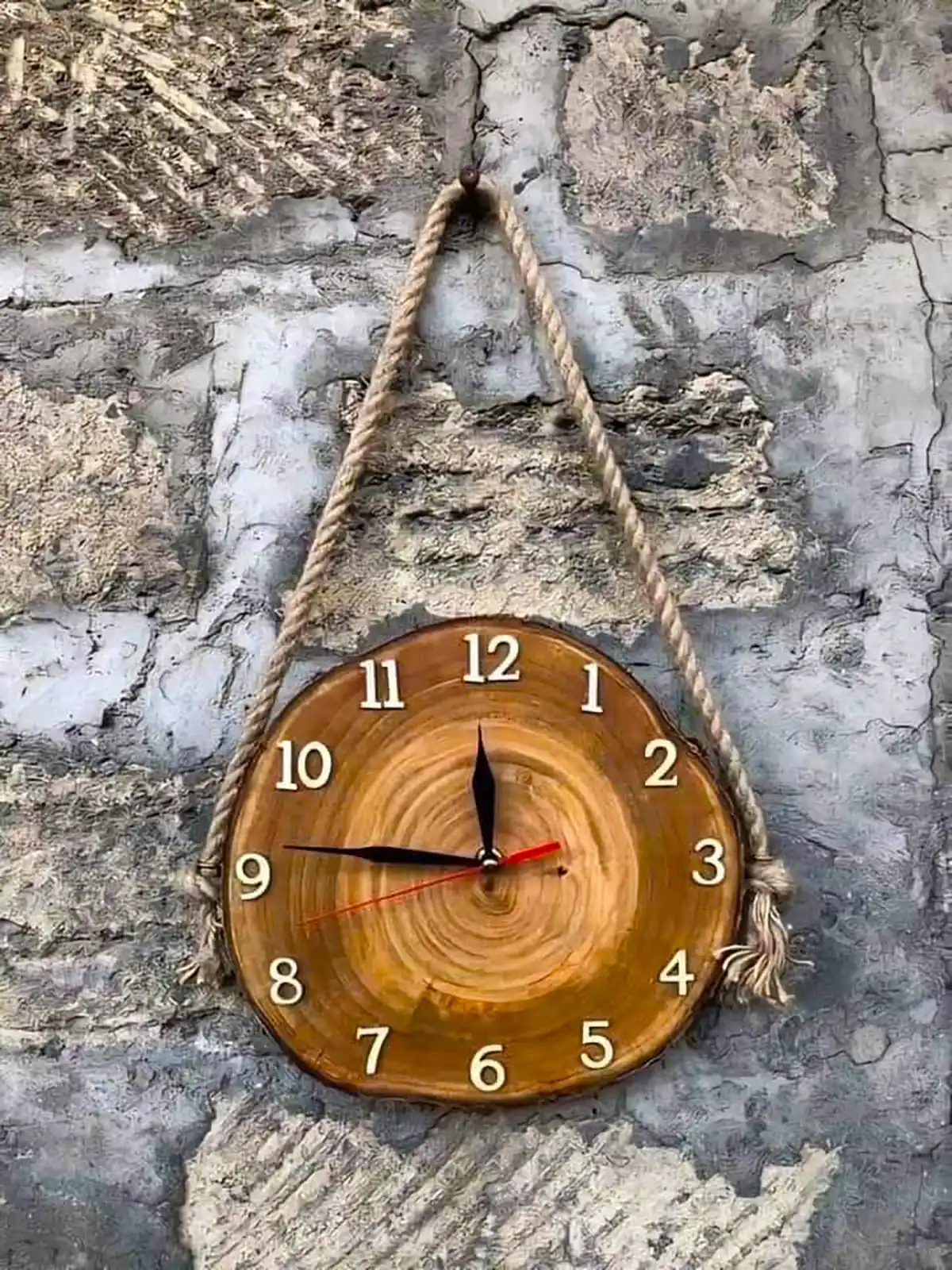 ساعت دیواری چوبی روستیک
