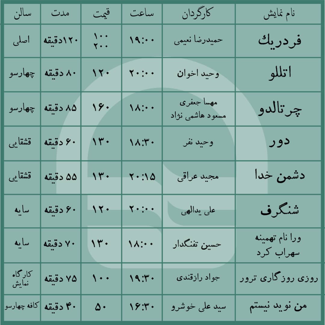 نمایش های تئاتر شهر