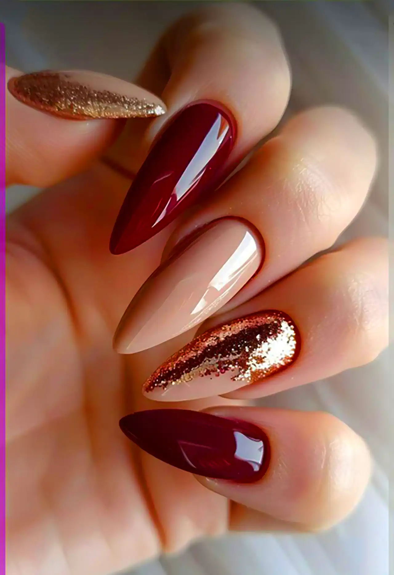 دیزاین ناخن آینه ای شیک