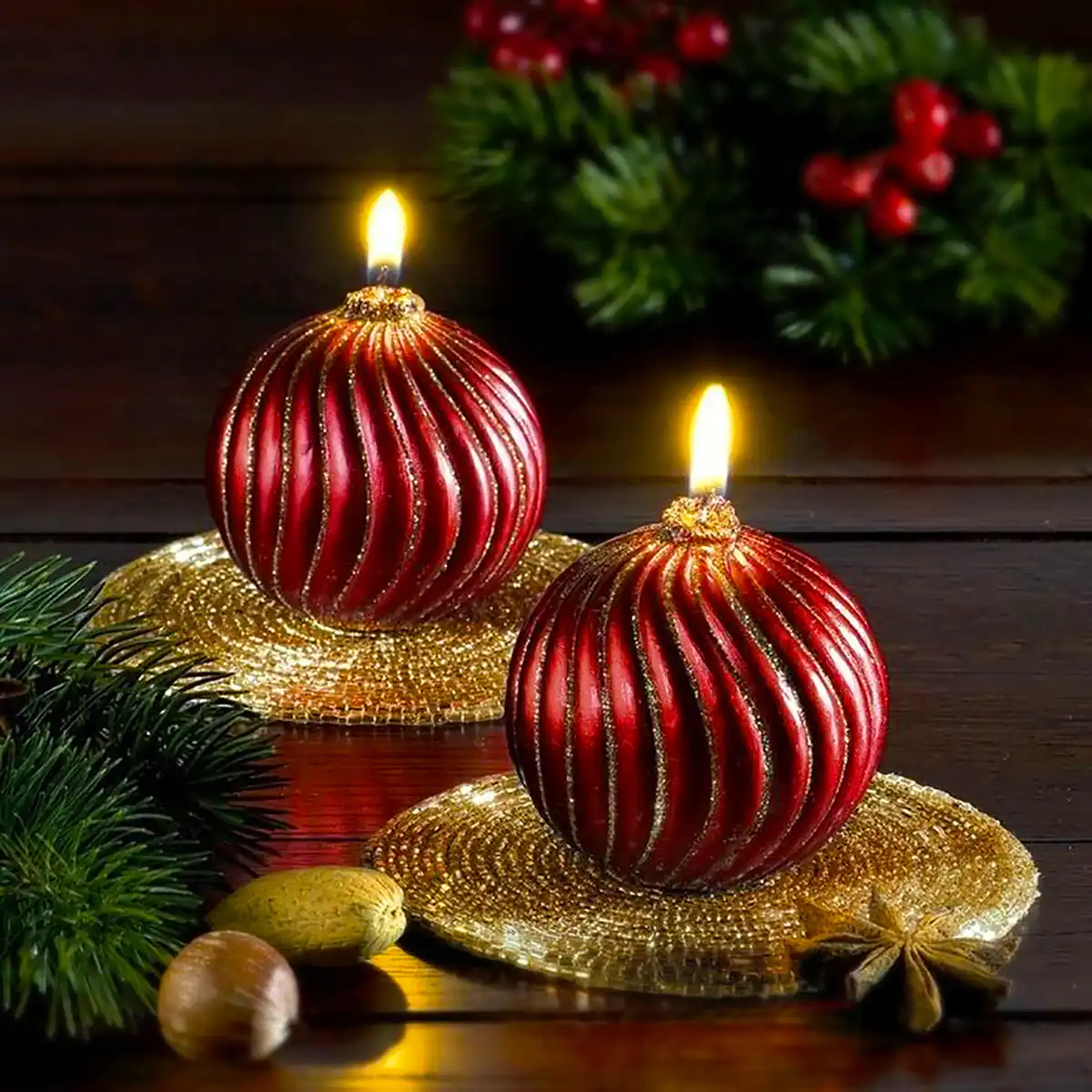 ست شمع براق اکلیلی