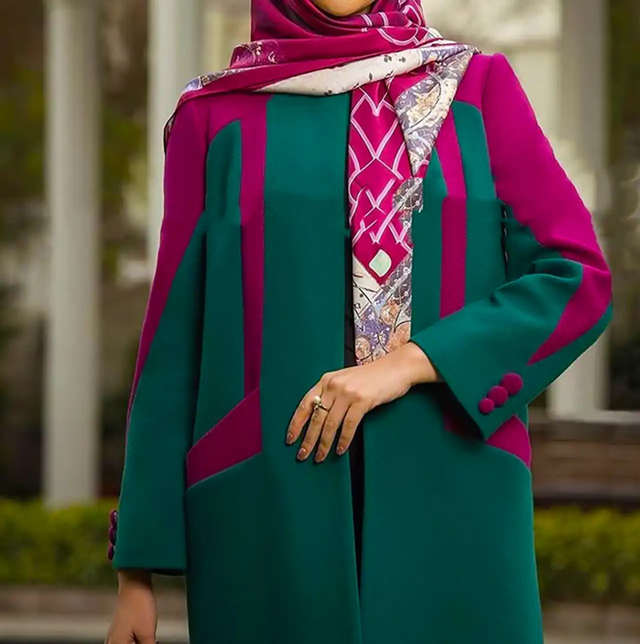 مانتو زنانه با رنگ سبز