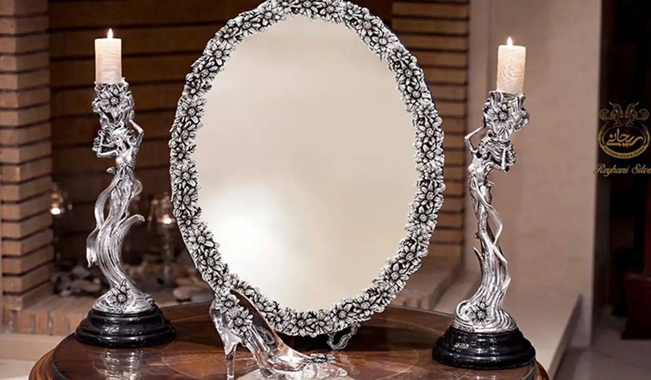 آینه شمعدون نقره شیک + زیباترین و خاص ترین مدل های آینه شمعدون نقره مخصوص عروس خانم ها