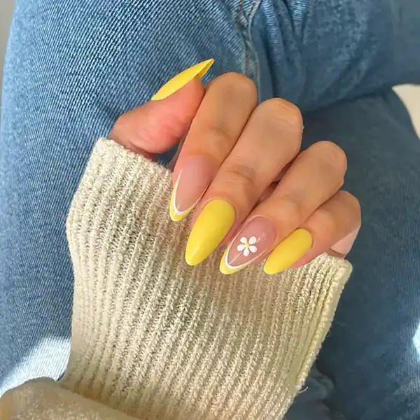 طراحی ناخن زرد