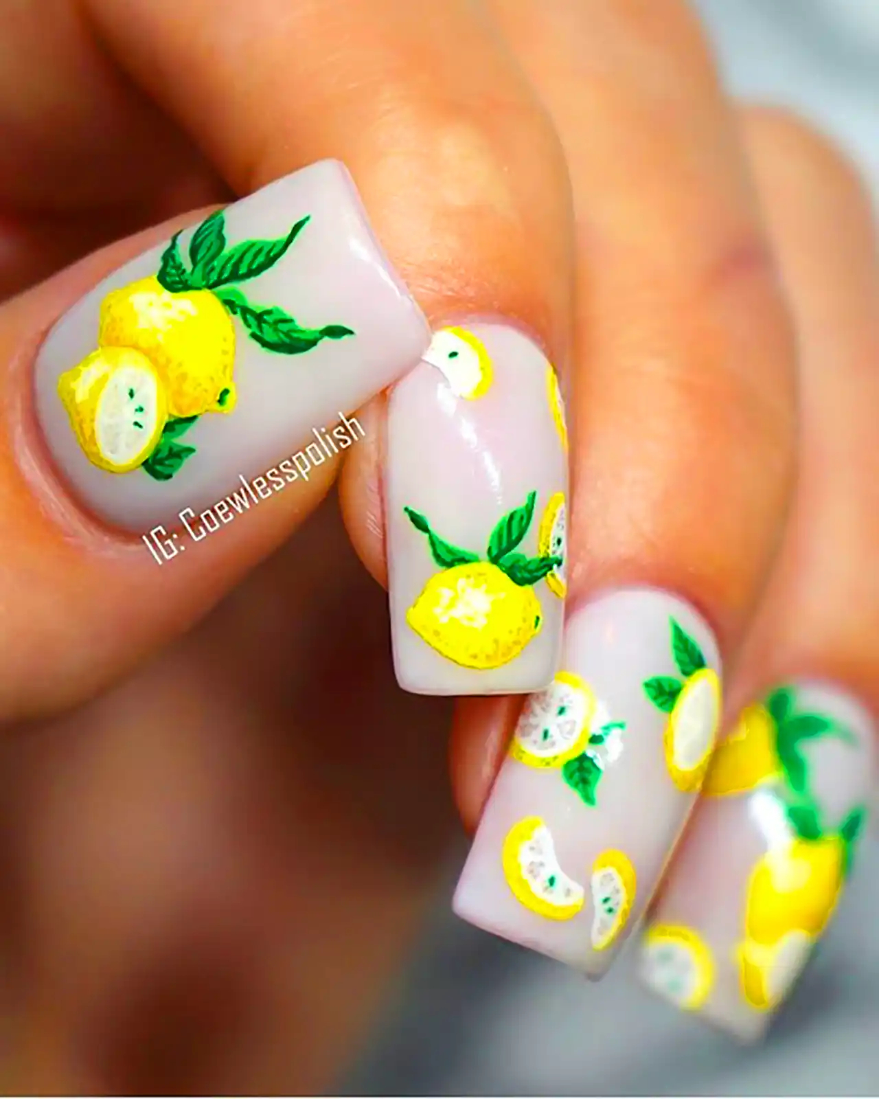 دیزاین ناخن با طرح لیمو