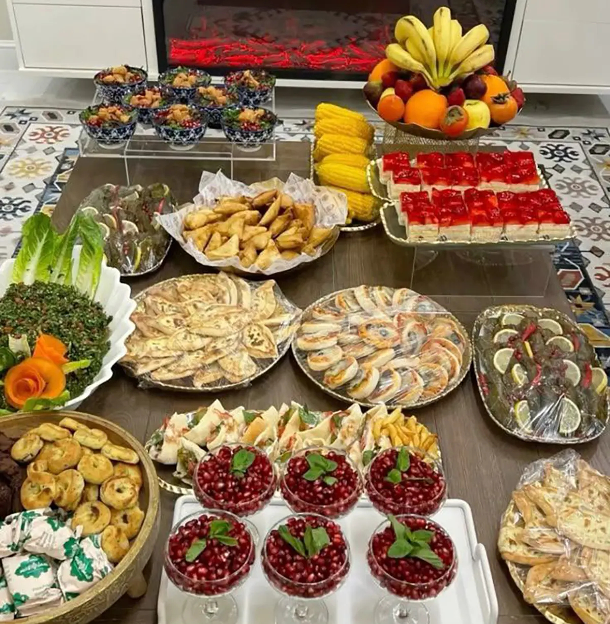 چیدمان میز پذیرایی