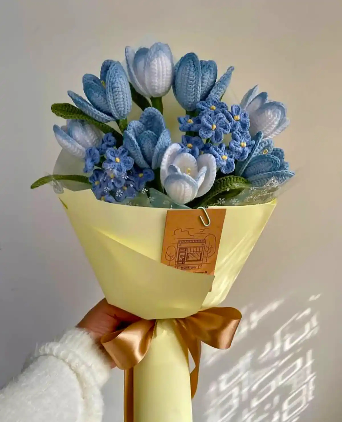 دسته گل بافتنی جذاب و زیبا