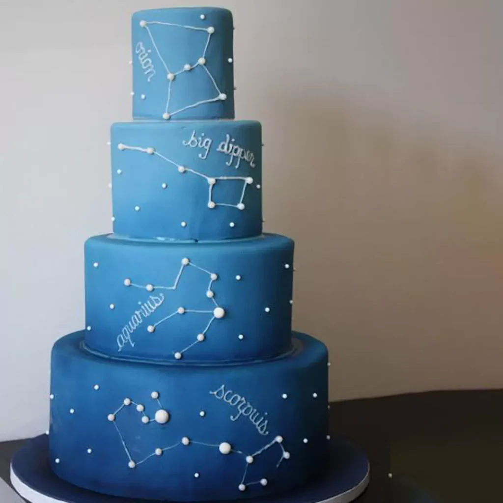 کیک تولد طرح صورت فلکی زیبا