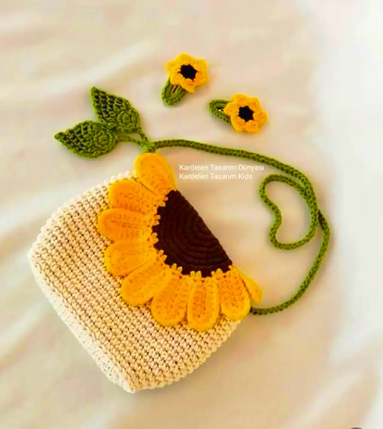 کیف قلاب بافی آفتابگردان