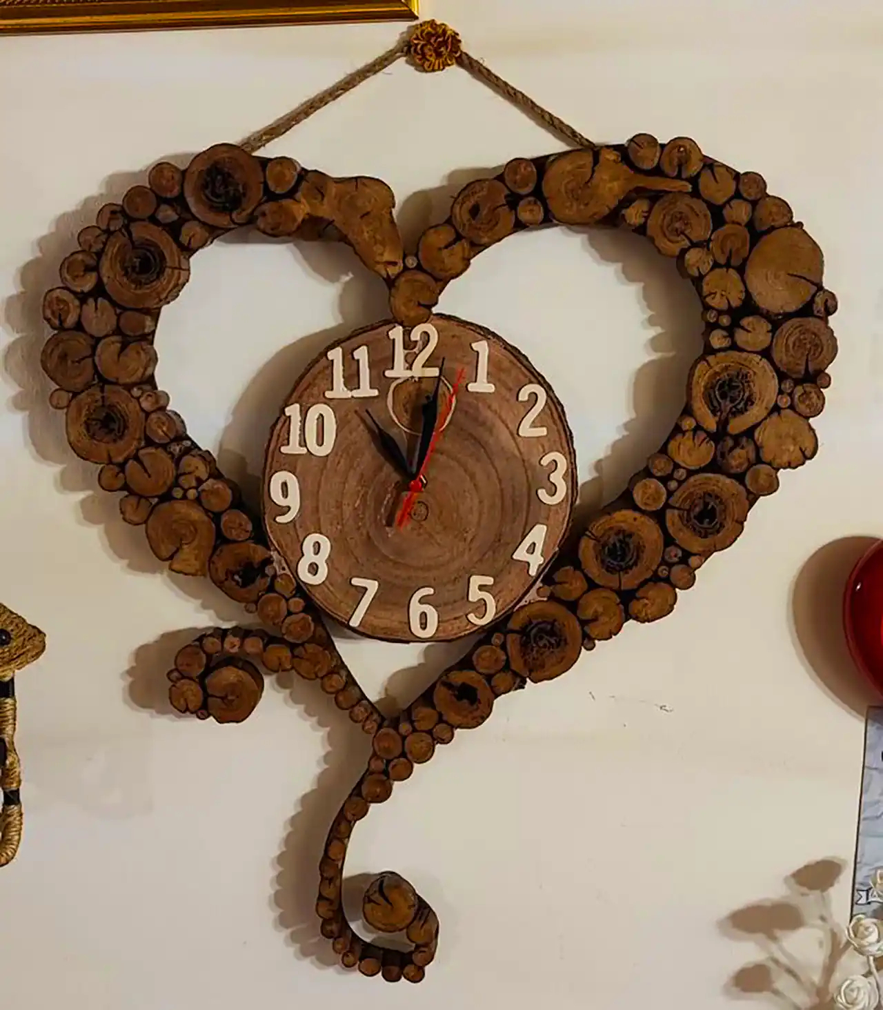 ساعت دیواری روستیک چوبی 