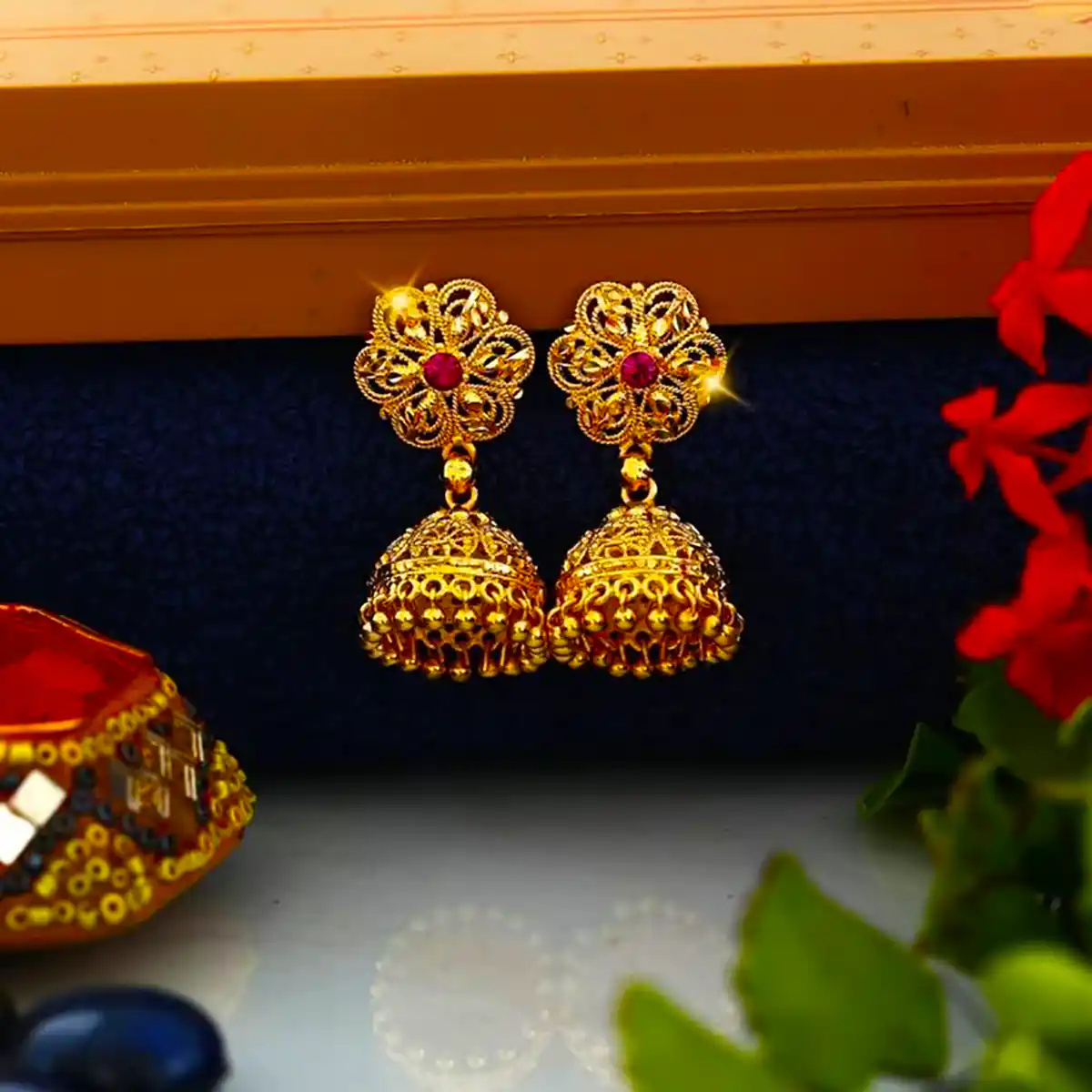 گوشواره طلا سنتی هندی