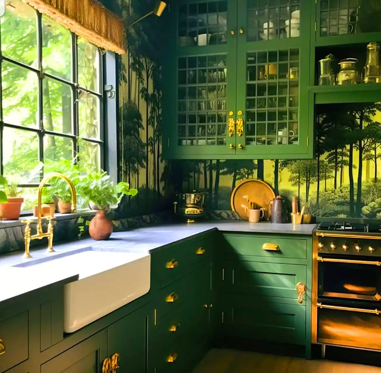 آشپزخانه نئوکلاسیک خوش رنگ