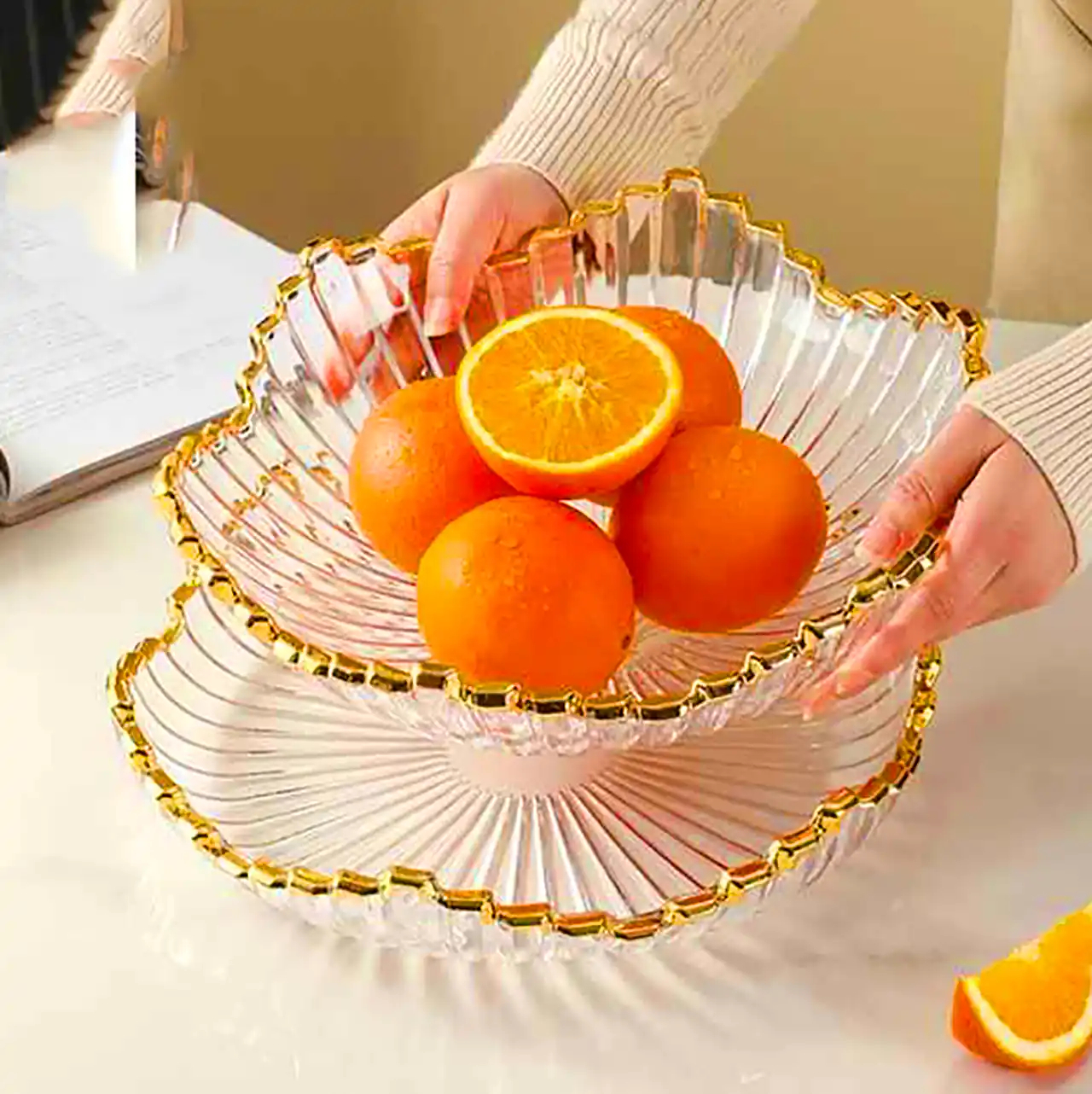 ظروف شیشه ای میوه خوری 