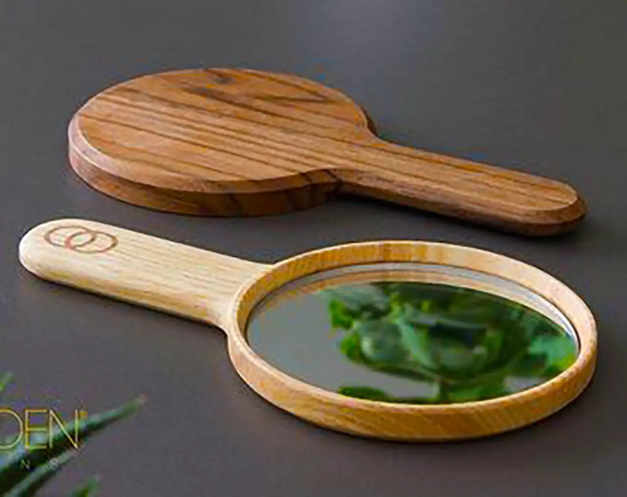 آینه دستی چوبی