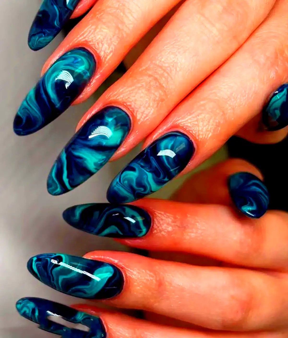 طرح ناخن آبی شیک