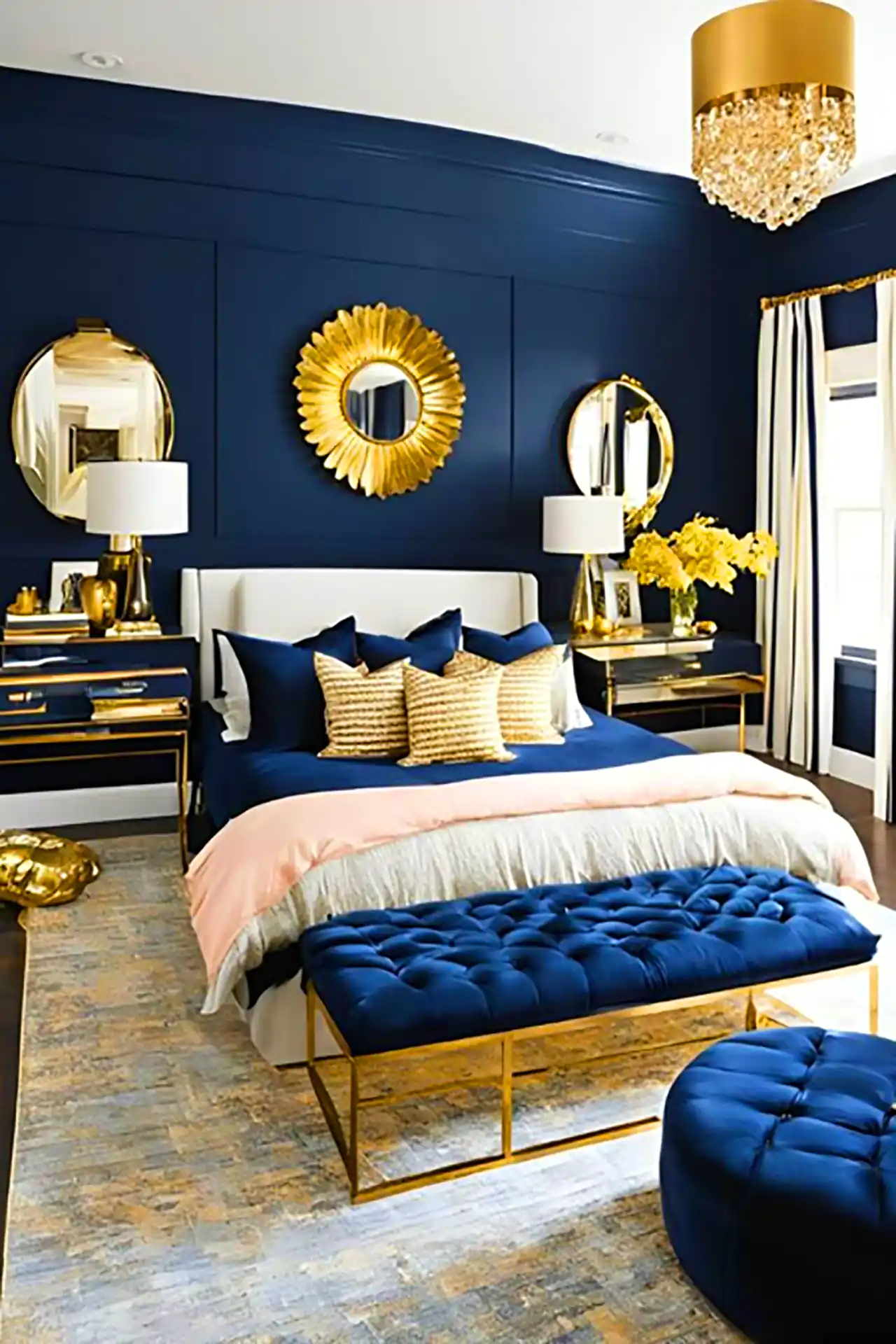 دکور اتاق با تم سرمه ای 