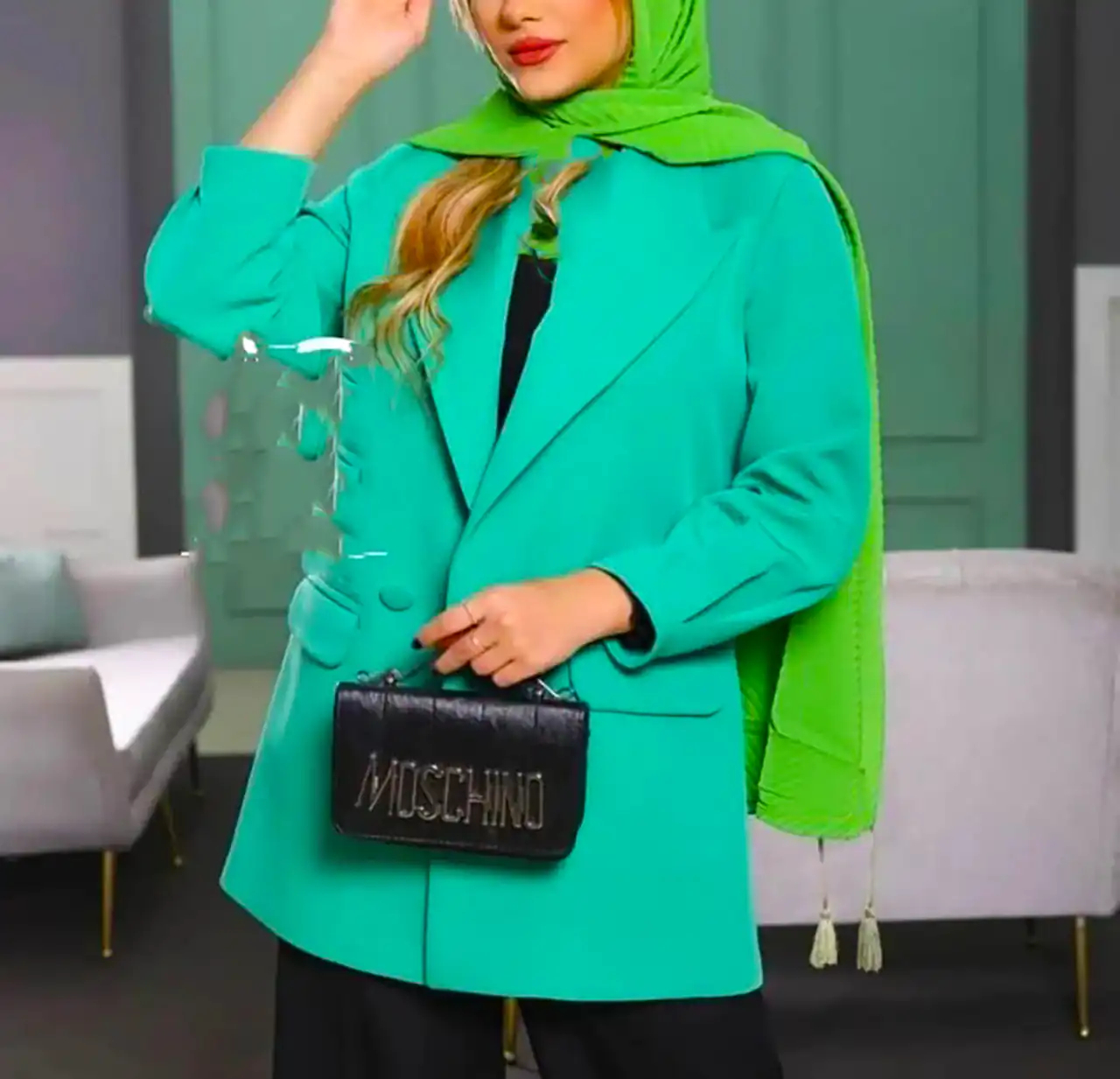 مانتو زنانه با رنگ سبز