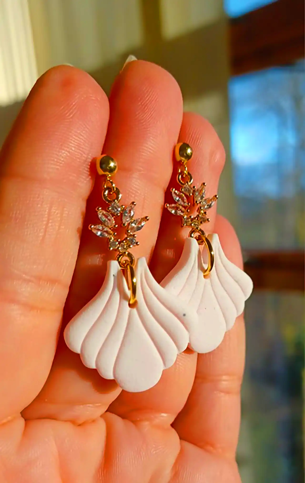 گوشواره طرح صدف دریایی