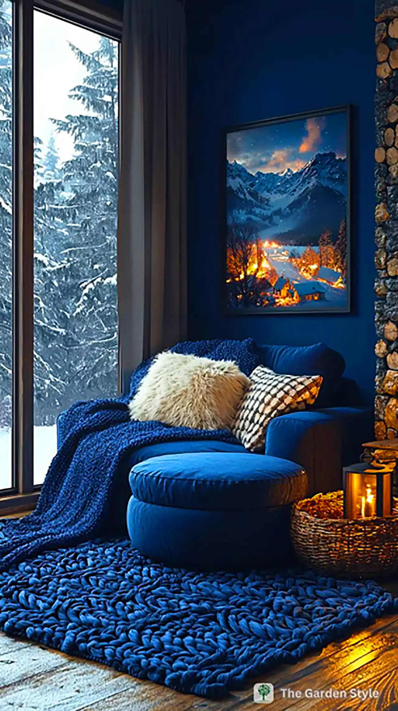 دکور اتاق با تم سرمه ای 