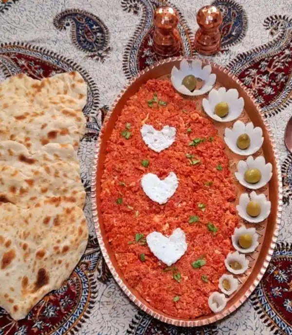 تزیین املت گوجه