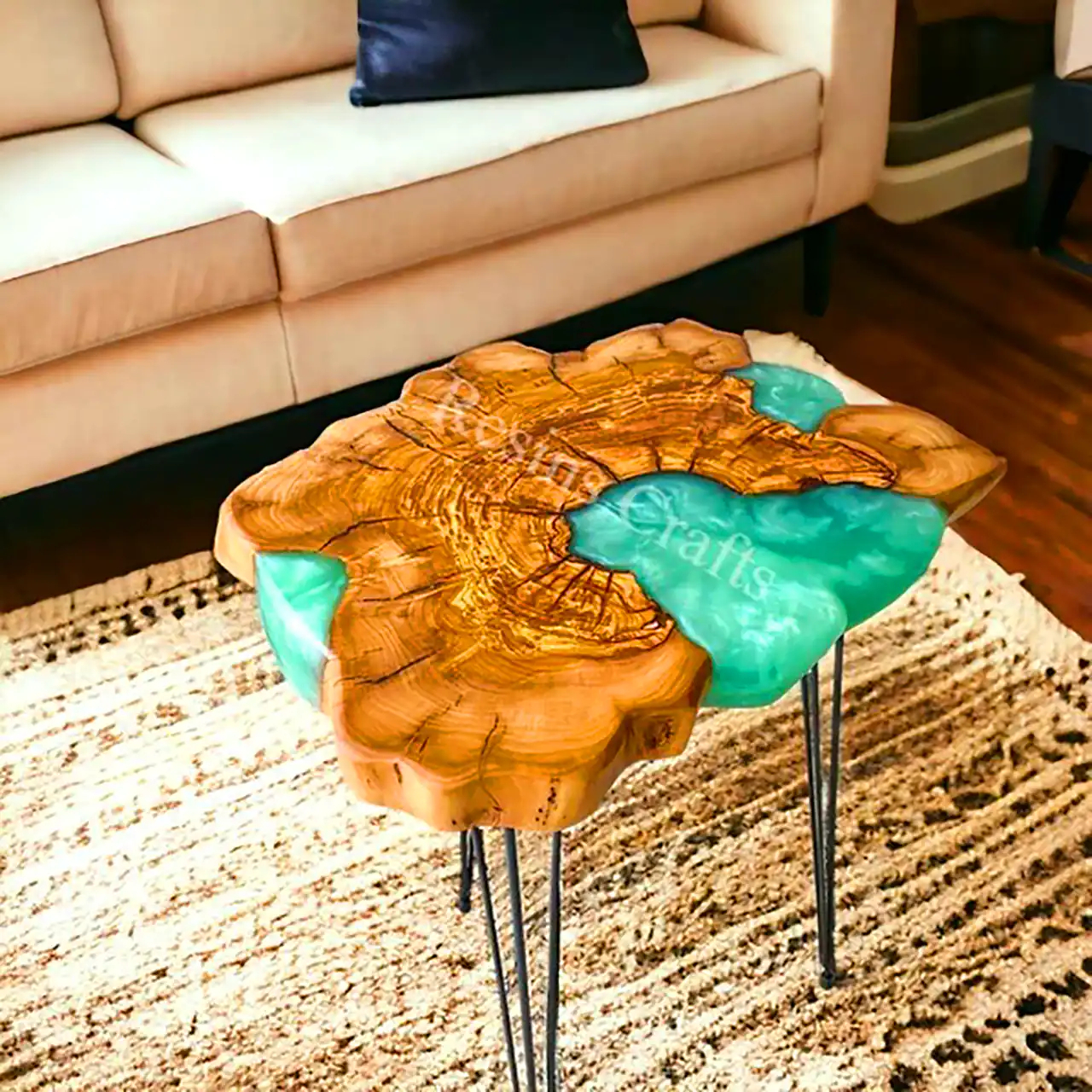 میز عسلی گرد رزینی