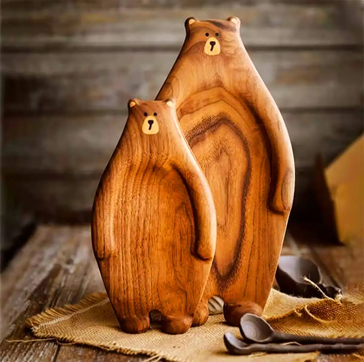 سینی سرو چوبی طرح حیوانات