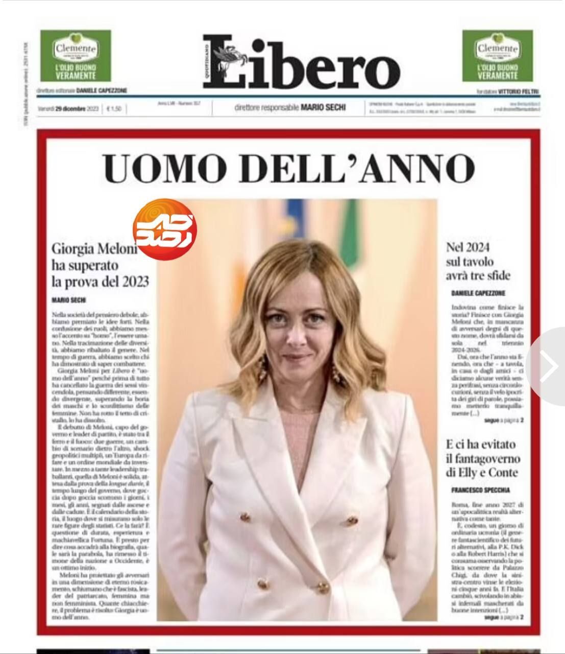 نخست‌وزیر زن ایتالیا «مرد سال» شد