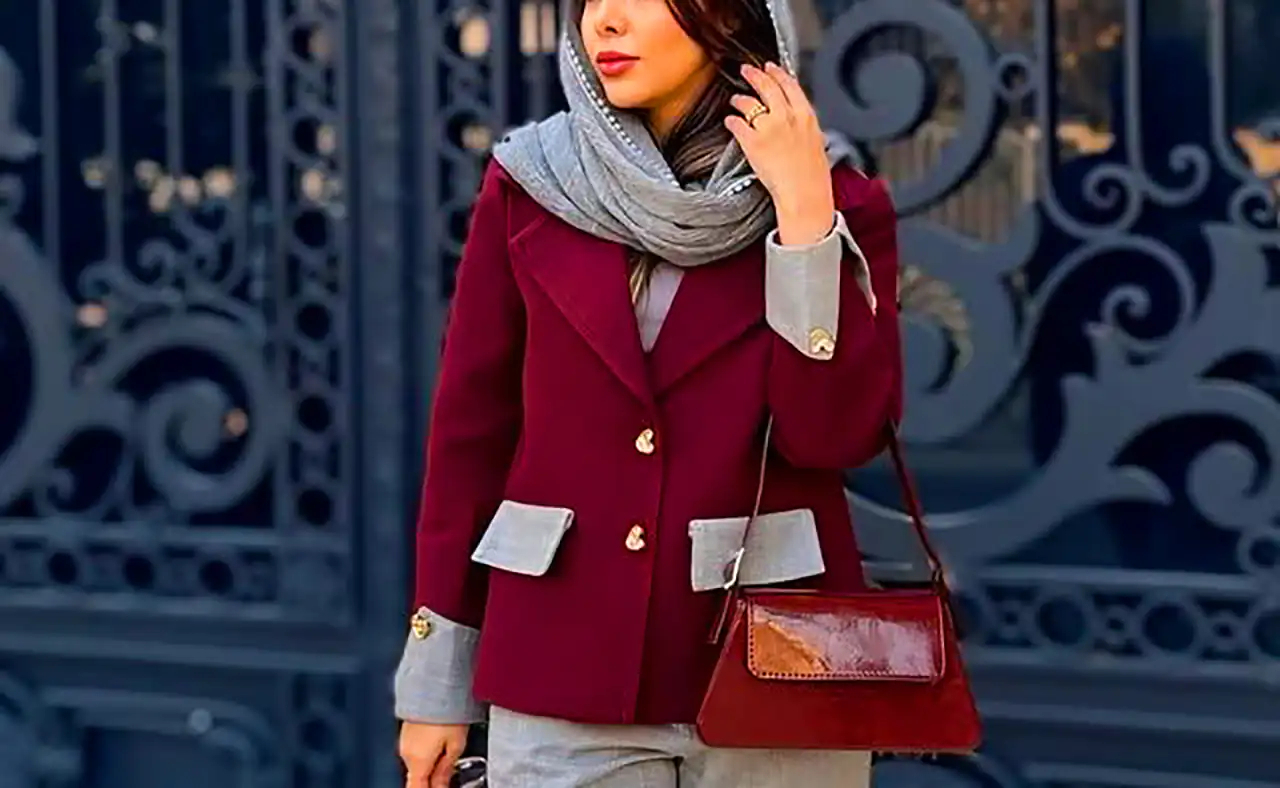 کت آلبالویی ترند شیک